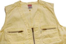 画像3: 80s イタリア製 Levi'sリーバイス コットン キャンバス ベスト パステルカラー イエロー M★ユーロ (3)