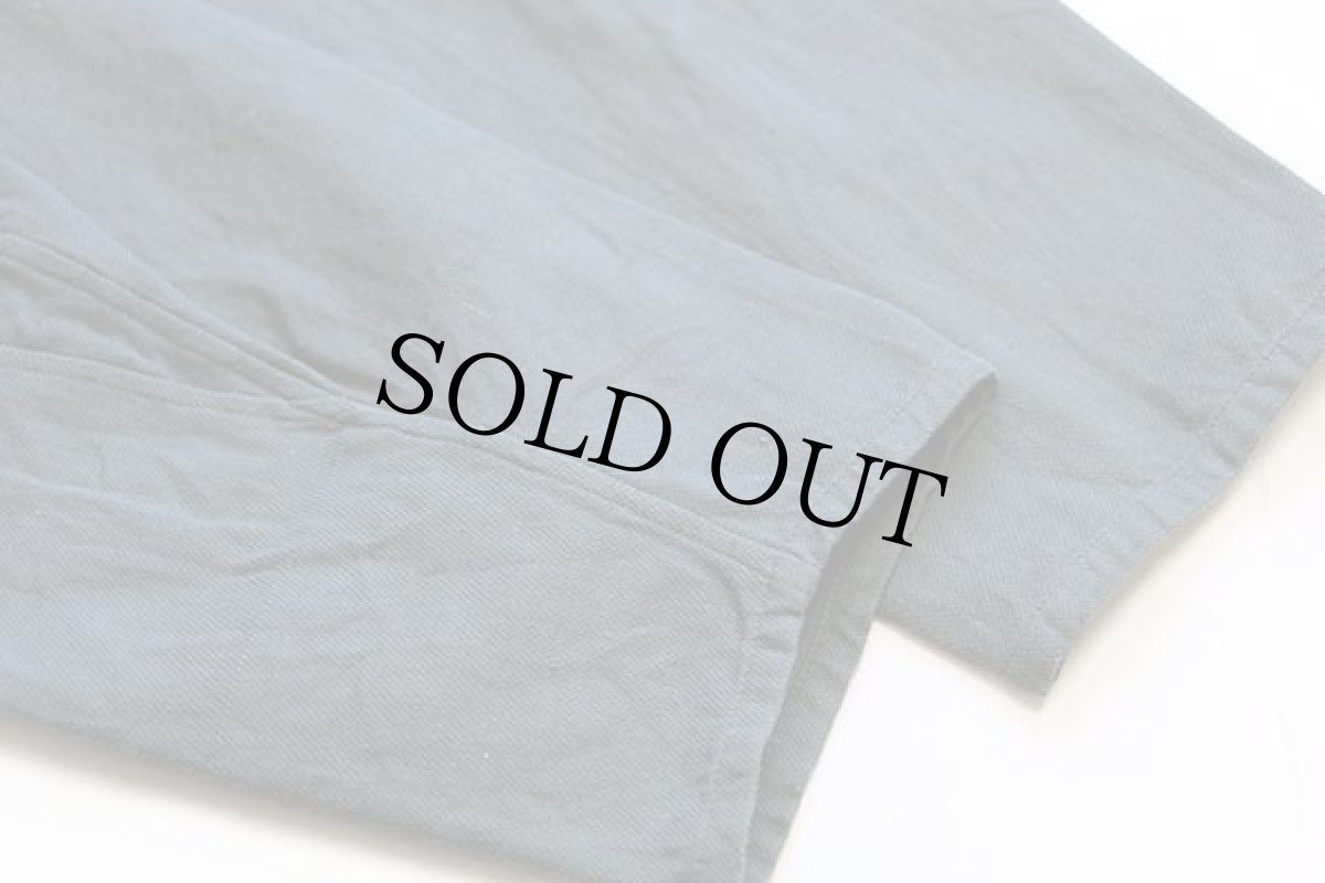 画像6: デッドストック★50s スイス軍 バンドカラー マウンテン スモック プルオーバー コットンシャツ グリーングレー★B (6)