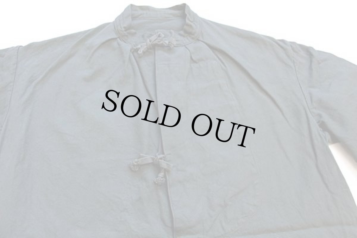 画像3: デッドストック★50s スイス軍 バンドカラー マウンテン スモック プルオーバー コットンシャツ グリーングレー★B (3)