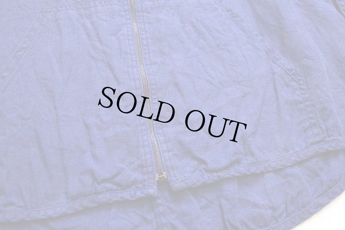 画像5: 90s トルコ製 CHICO'S DESIGN リネン ジップパーカー 青 2 (5)