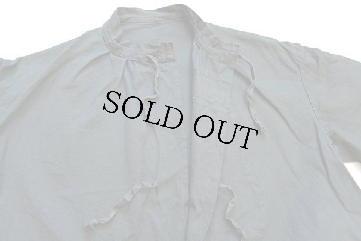 画像4: デッドストック★50s スイス軍 バンドカラー マウンテン スモック プルオーバー コットンシャツ グリーングレー★B (4)