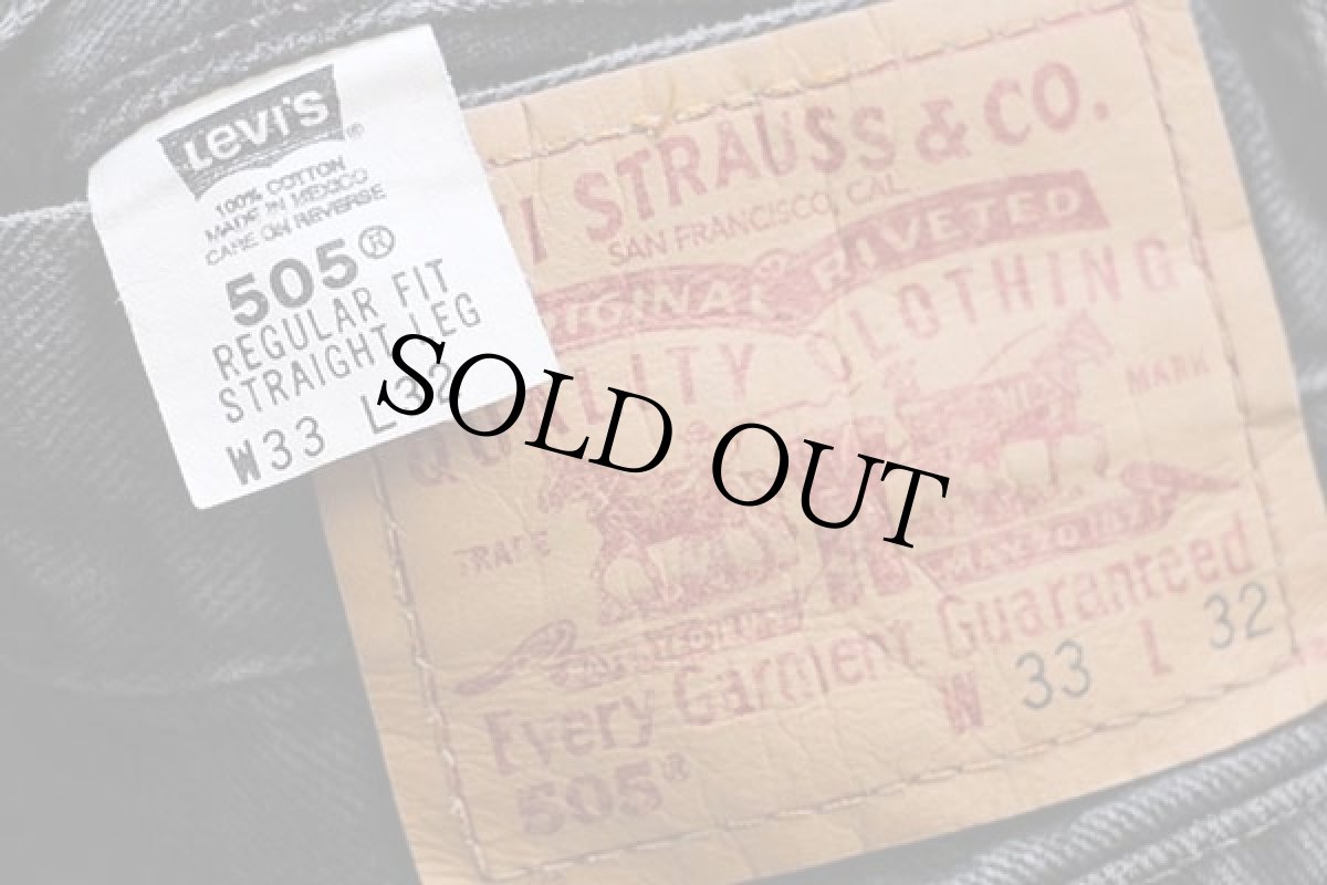 画像6: 00s メキシコ製 Levi'sリーバイス 505 ブラック デニムパンツ w33 L32★39 (6)