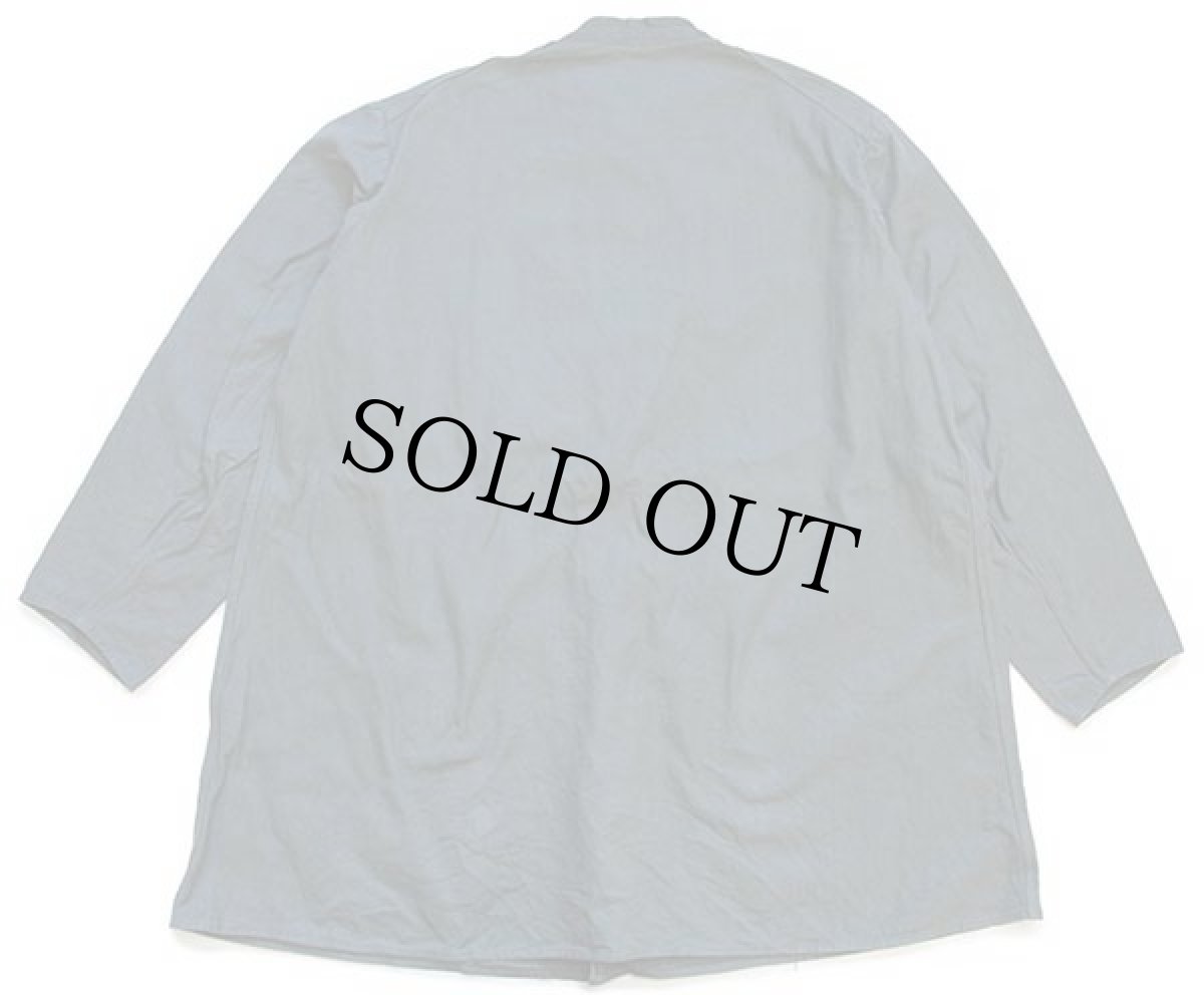 画像2: デッドストック★50s スイス軍 バンドカラー マウンテン スモック プルオーバー コットンシャツ グリーングレー (2)