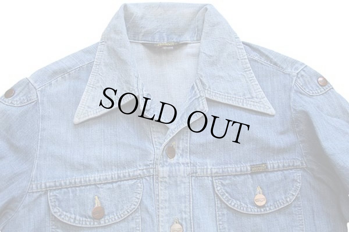 画像3: 70s USA製 Wranglerラングラー WRAPID TRANSIT デニム ブッシュジャケット M (3)