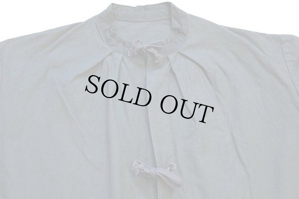 画像3: デッドストック★50s スイス軍 バンドカラー マウンテン スモック プルオーバー コットンシャツ グリーングレー (3)