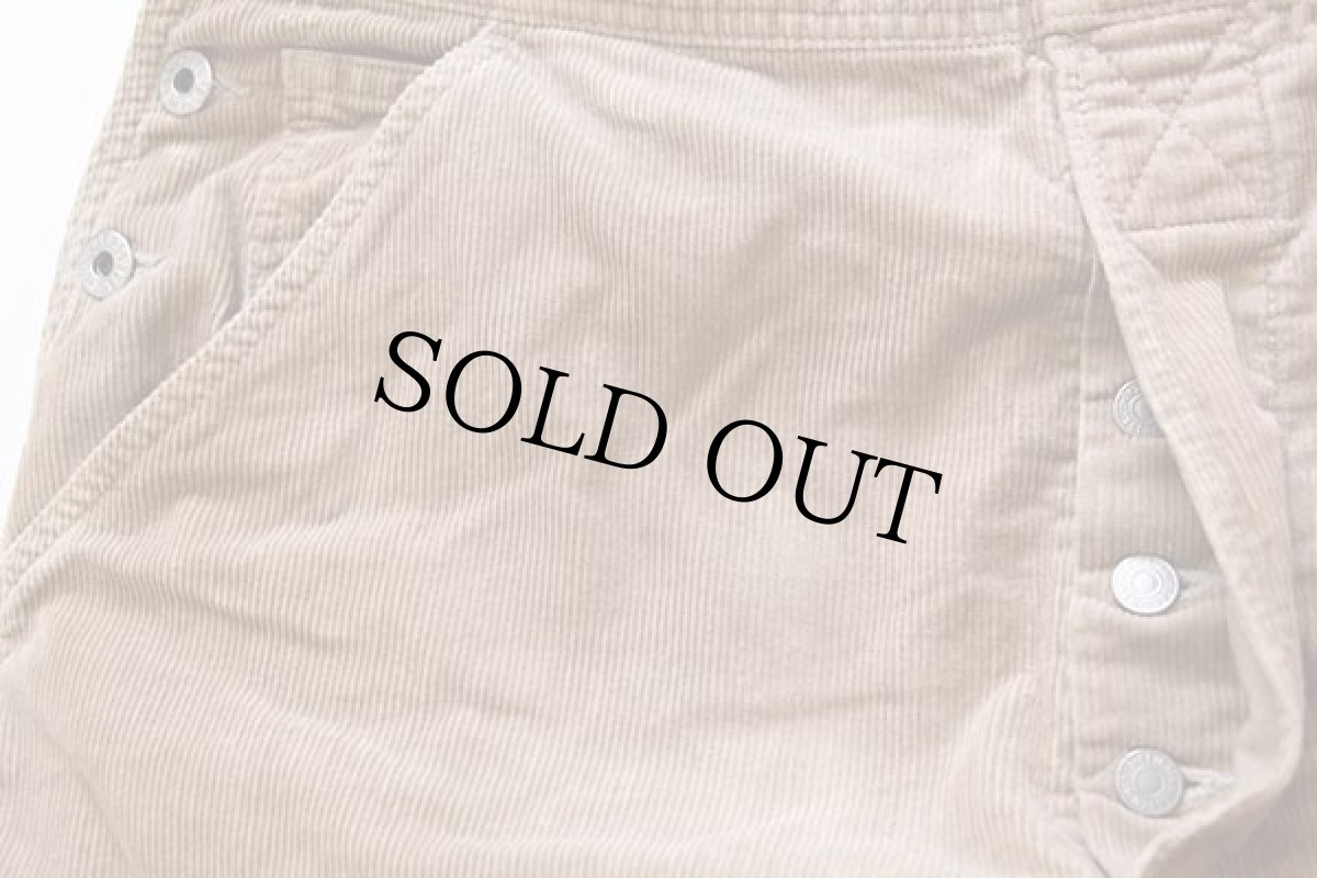 画像7: 90s イタリア製 Levi'sリーバイス コットン コーデュロイ オーバーオール ベージュ L★ユーロ (7)