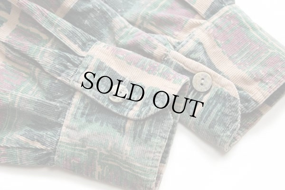 画像6: ルーマニア製 総柄 コットン プリントコーデュロイシャツ (6)