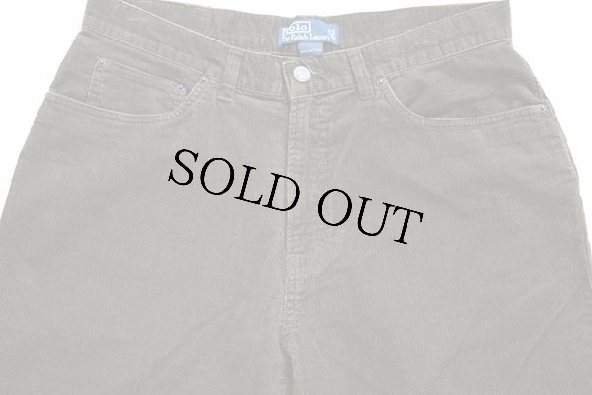 画像4: ポロ ラルフローレン コットン コーデュロイパンツ オリーブ w33 L30 (4)