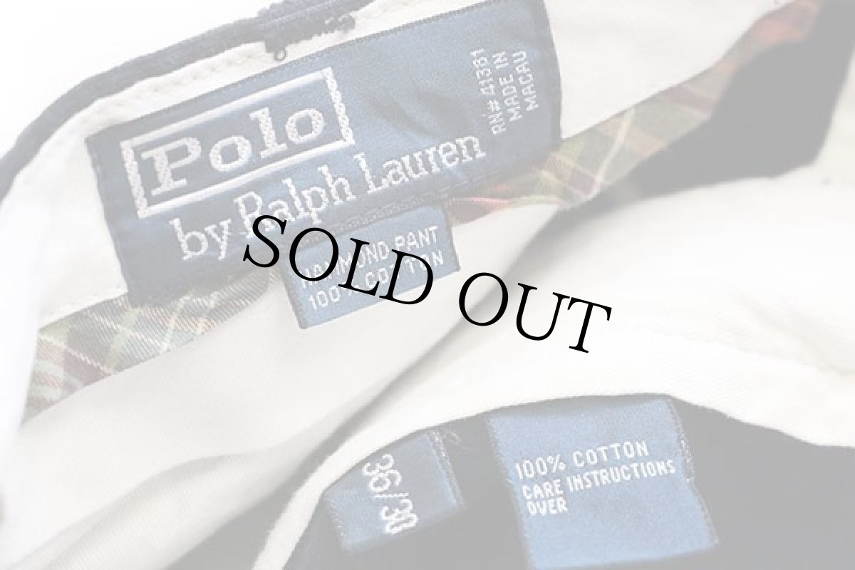 画像6: ポロ ラルフローレン HAMMOND PANT ツータック コットン コーデュロイパンツ 濃紺 w36 L30★スラックス (6)