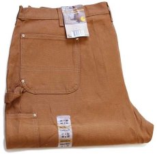 画像1: 未使用★USA製 carharttカーハート ダブルニー ダック地 ペインターパンツ 茶 w44 L32 (1)