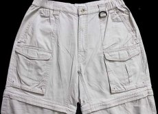 画像4: 90s Columbiaコロンビア 2WAY コットン ジップオフ コンバーチブル ブッシュパンツ ベージュ w34★ショートパンツ ショーツ (4)
