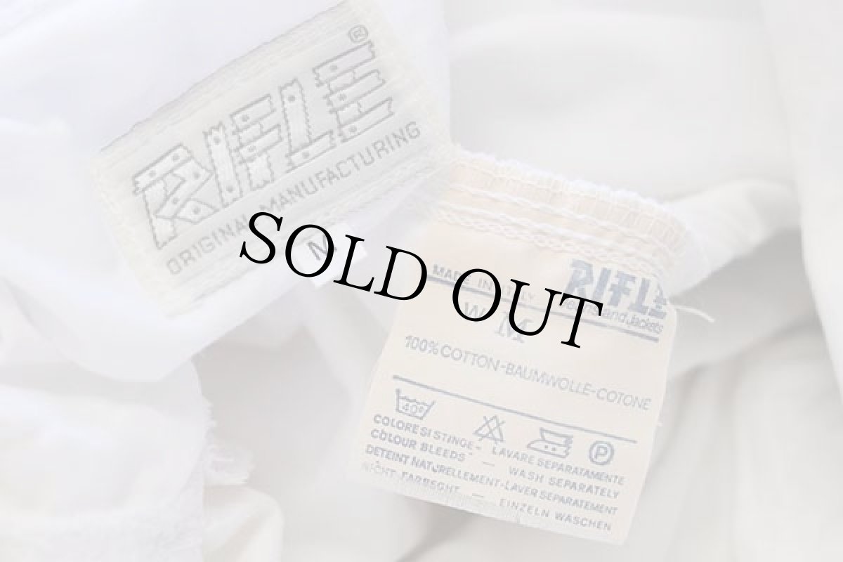 画像4: 90s イタリア製 RIFLE スタンドカラー コットンジャケット 白 M (4)