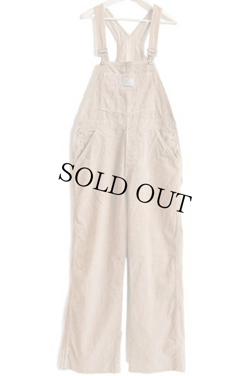 画像2: 90s イタリア製 Levi'sリーバイス コットン コーデュロイ オーバーオール ベージュ L★ユーロ (2)