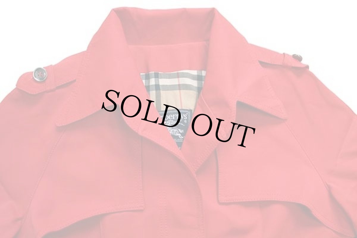 画像4: 80s 英国製 Burberrysバーバリー PRORSUM トレンチコート 赤 (4)