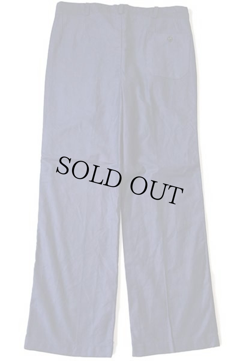 画像3: デッドストック★ビンテージ ユーロ ワンタック コットンサテン ワークパンツ インクブルー 52 (3)