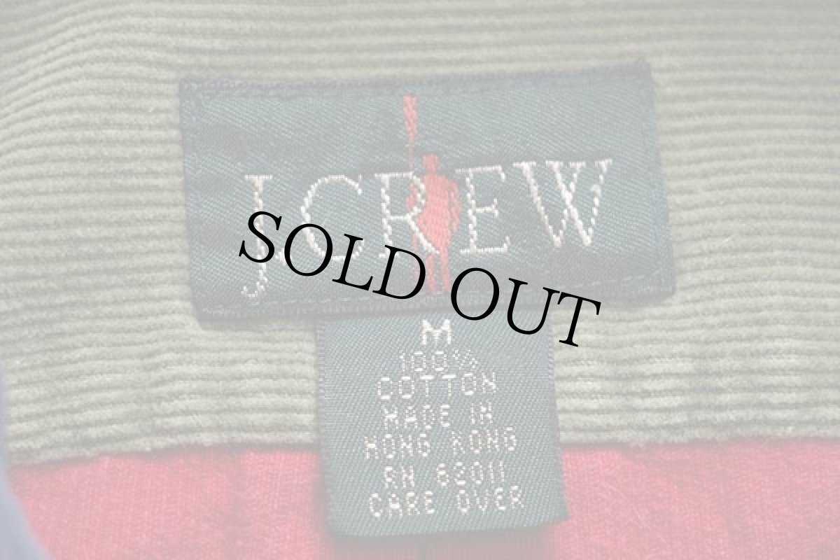 画像4: 90s J.CREW クレイジーパターン ボタンダウン コットン コーデュロイシャツ M (4)
