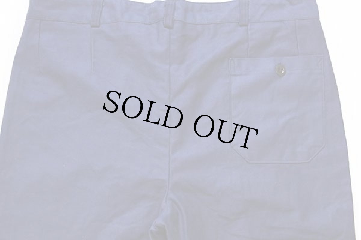 画像5: デッドストック★ビンテージ ユーロ ワンタック コットンサテン ワークパンツ インクブルー 52 (5)