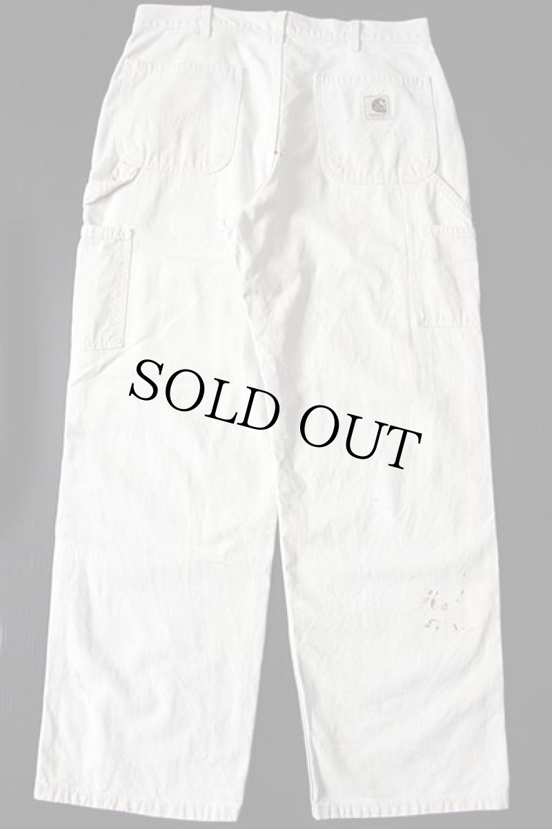 画像3: 00s メキシコ製 carharttカーハート コットン ペインターパンツ ペンキ飛び 生成り w34 L30 (3)