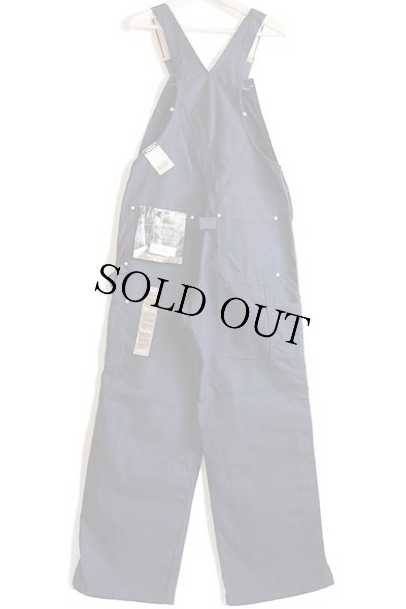 画像3: デッドストック★00s USA製 carharttカーハート ダック地 ダブルニー オーバーオール 濃紺 w34 L30 (3)