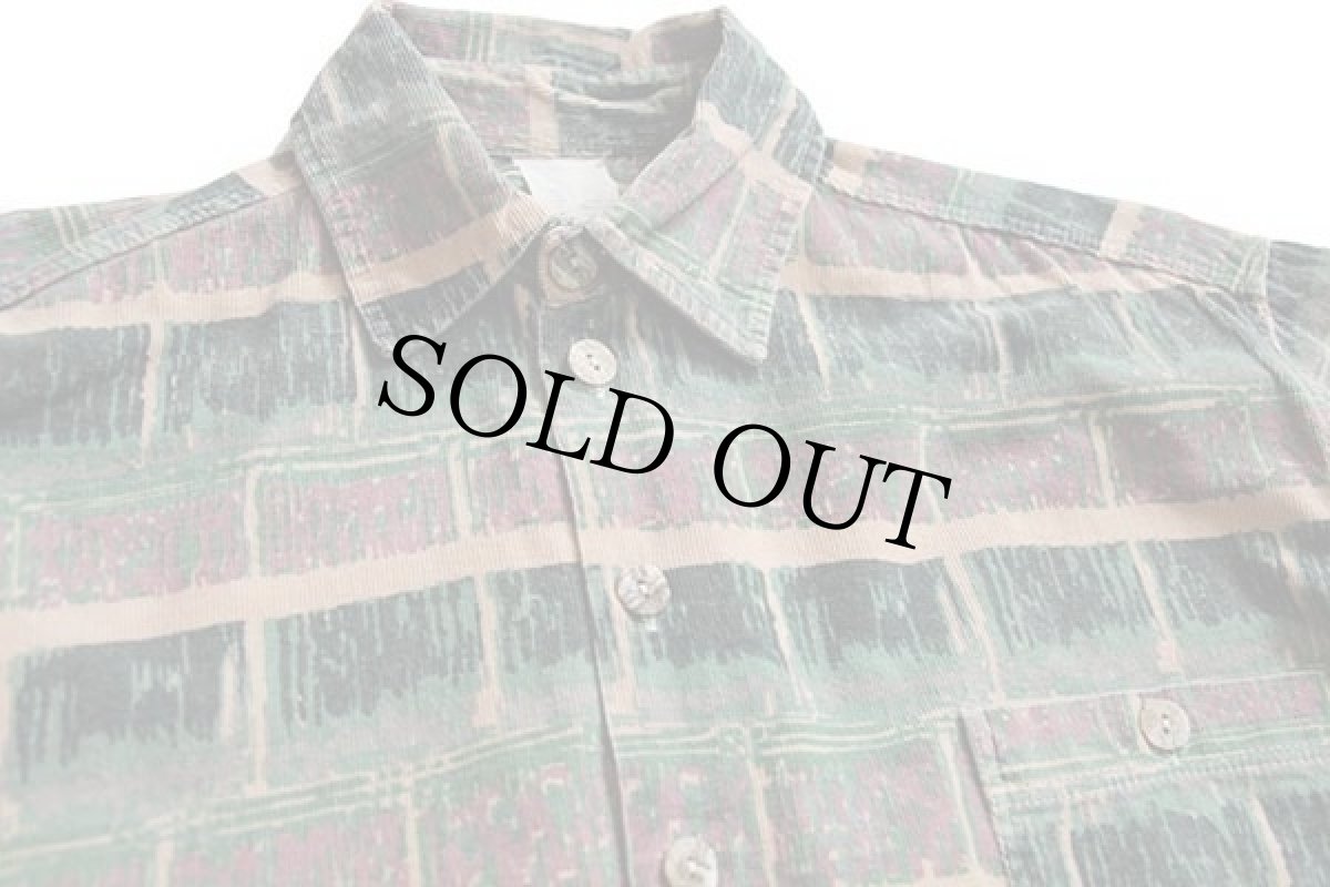 画像3: ルーマニア製 総柄 コットン プリントコーデュロイシャツ (3)