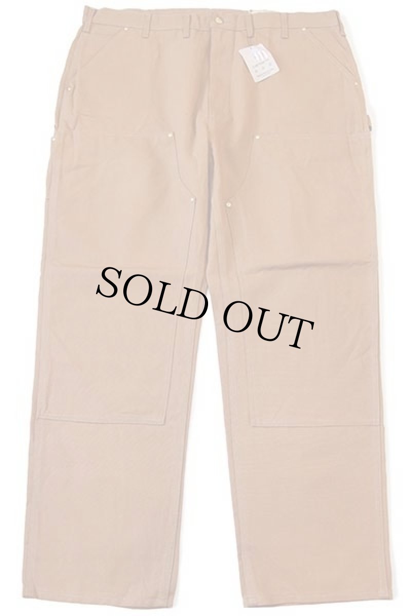 画像2: 未使用★USA製 carharttカーハート ダブルニー ダック地 ペインターパンツ 茶 w44 L32 (2)