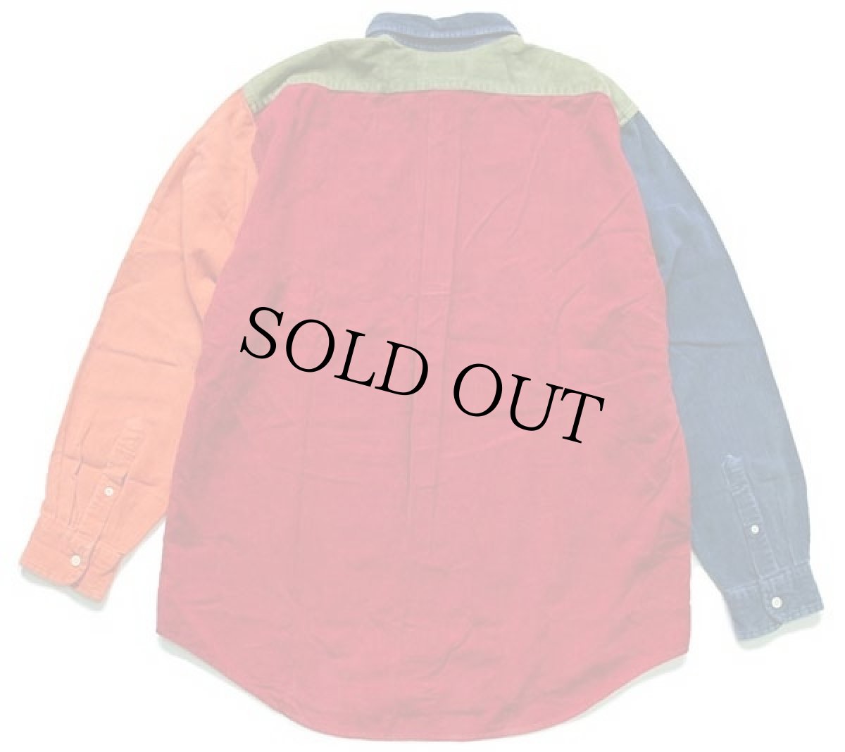 画像2: 90s J.CREW クレイジーパターン ボタンダウン コットン コーデュロイシャツ M (2)