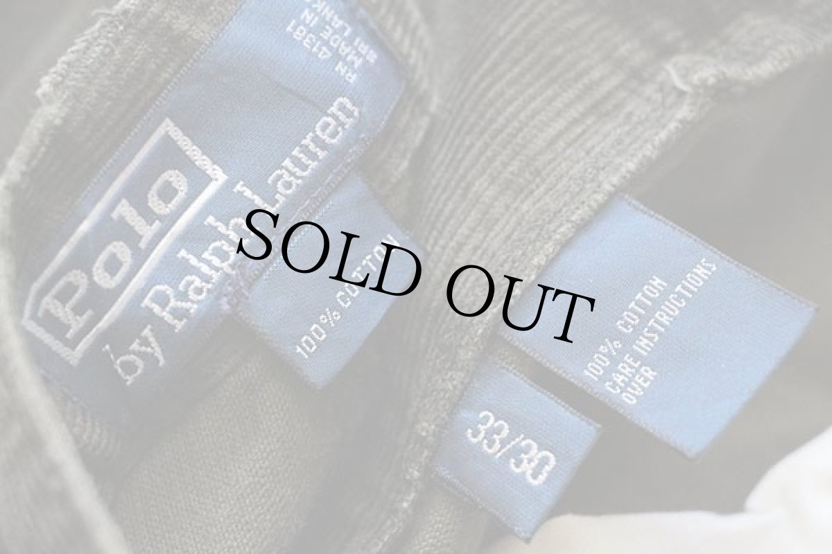 画像7: ポロ ラルフローレン コットン コーデュロイパンツ オリーブ w33 L30 (7)