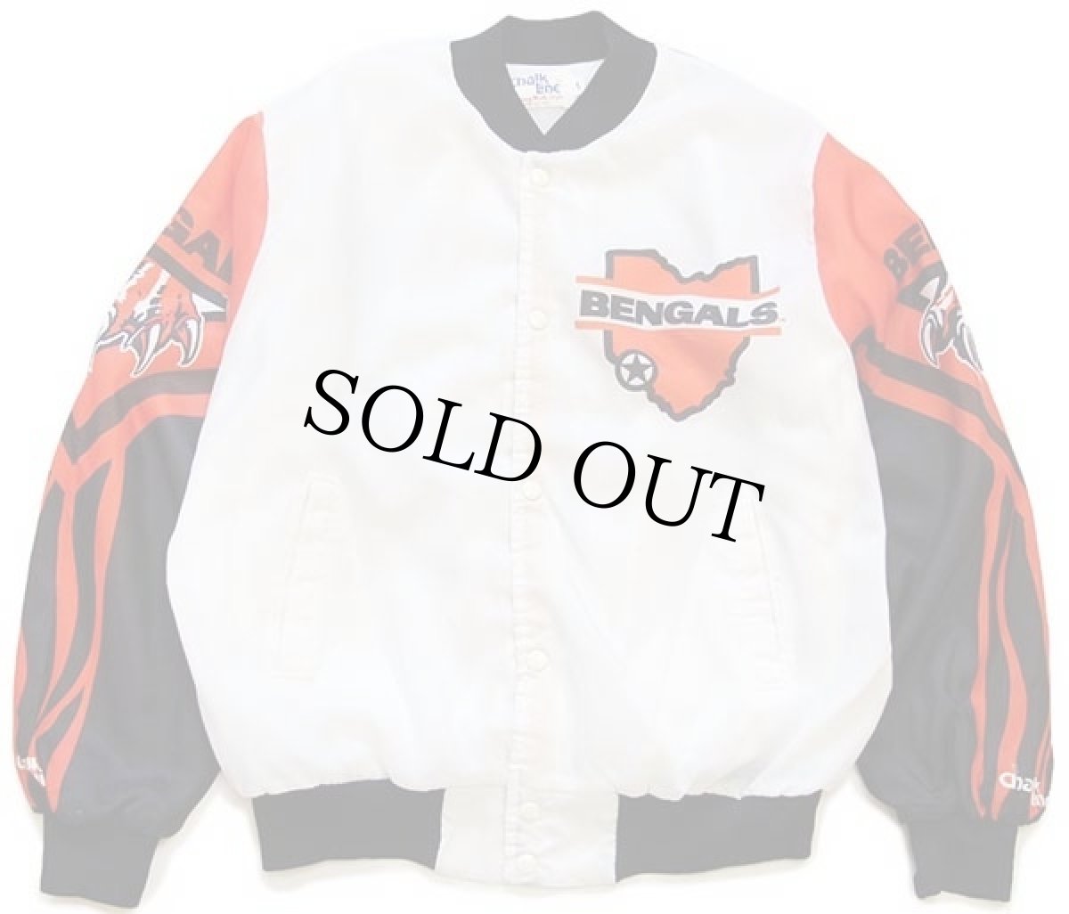 画像2: 80s USA製 Chalk Line NFL CINCINNATI BENGALS 全面プリント ナイロンスタジャン L (2)