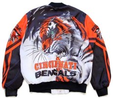 画像1: 80s USA製 Chalk Line NFL CINCINNATI BENGALS 全面プリント ナイロンスタジャン L (1)