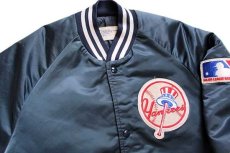 画像3: 90s USA製 Chalk Line MLB New York Yankees ニューヨーク ヤンキース キルティングライナー ナイロンスタジャン 紺 S (3)