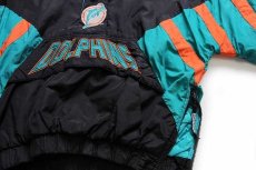 画像5: 90s STARTERスターター NFL MIAMI DOLPHINS 刺繍 プルオーバー キルティングライナー ナイロンパーカー M (5)