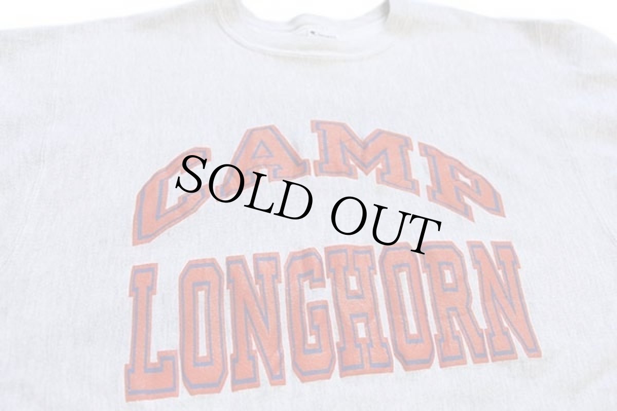 画像3: 90s USA製 Championチャンピオン CAMP LONGHORN リバースウィーブ スウェット 杢グレー XL (3)