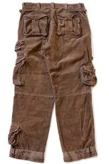 画像3: ポロ ラルフローレン ビンテージ加工 コットン コーデュロイ カーゴパンツ 茶 w36 L30 (3)