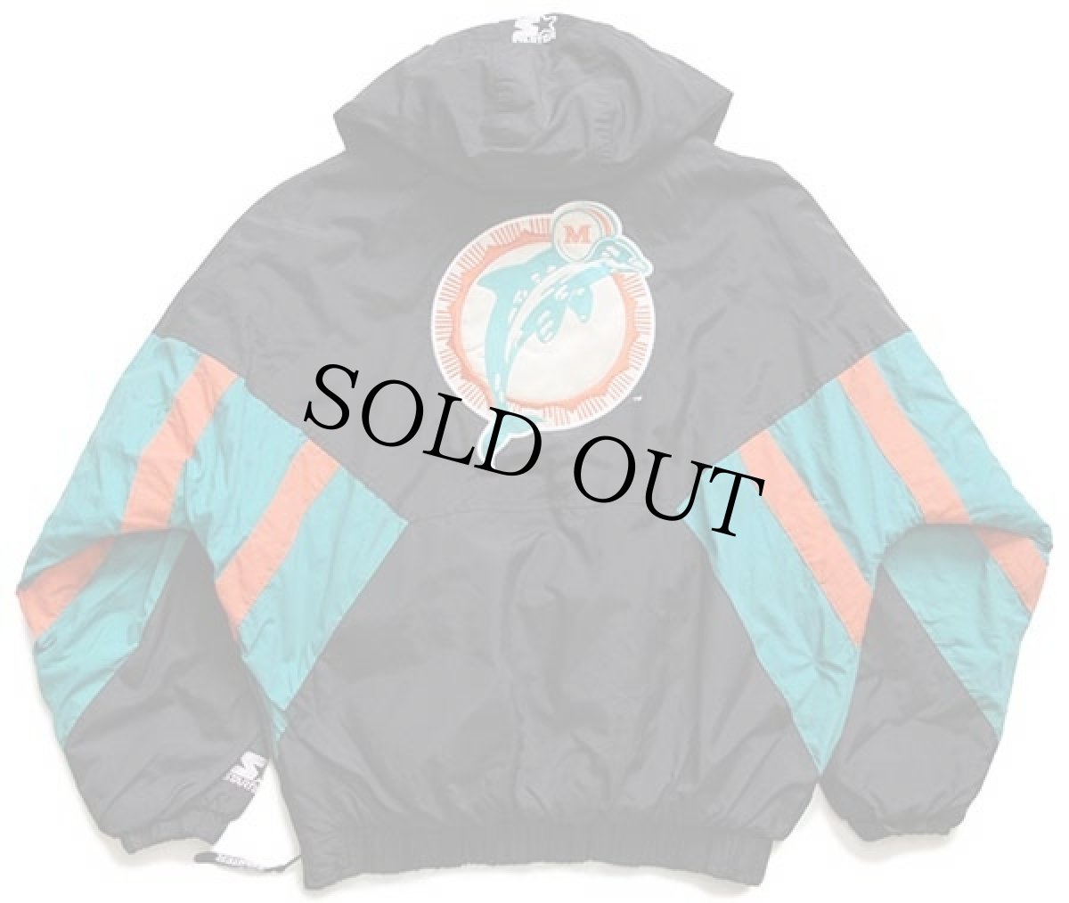 画像2: 90s STARTERスターター NFL MIAMI DOLPHINS 刺繍 プルオーバー キルティングライナー ナイロンパーカー M (2)