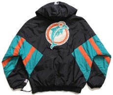 画像2: 90s STARTERスターター NFL MIAMI DOLPHINS 刺繍 プルオーバー キルティングライナー ナイロンパーカー M (2)