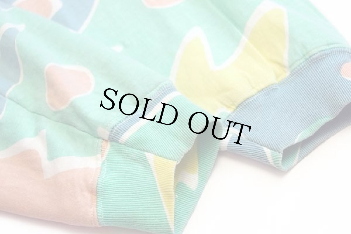 画像6: 90s OTHER DESTINATION アート 中綿入り コットン スウェット パステルカラー (6)