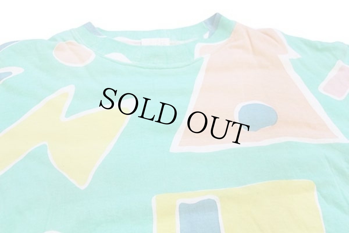 画像3: 90s OTHER DESTINATION アート 中綿入り コットン スウェット パステルカラー (3)