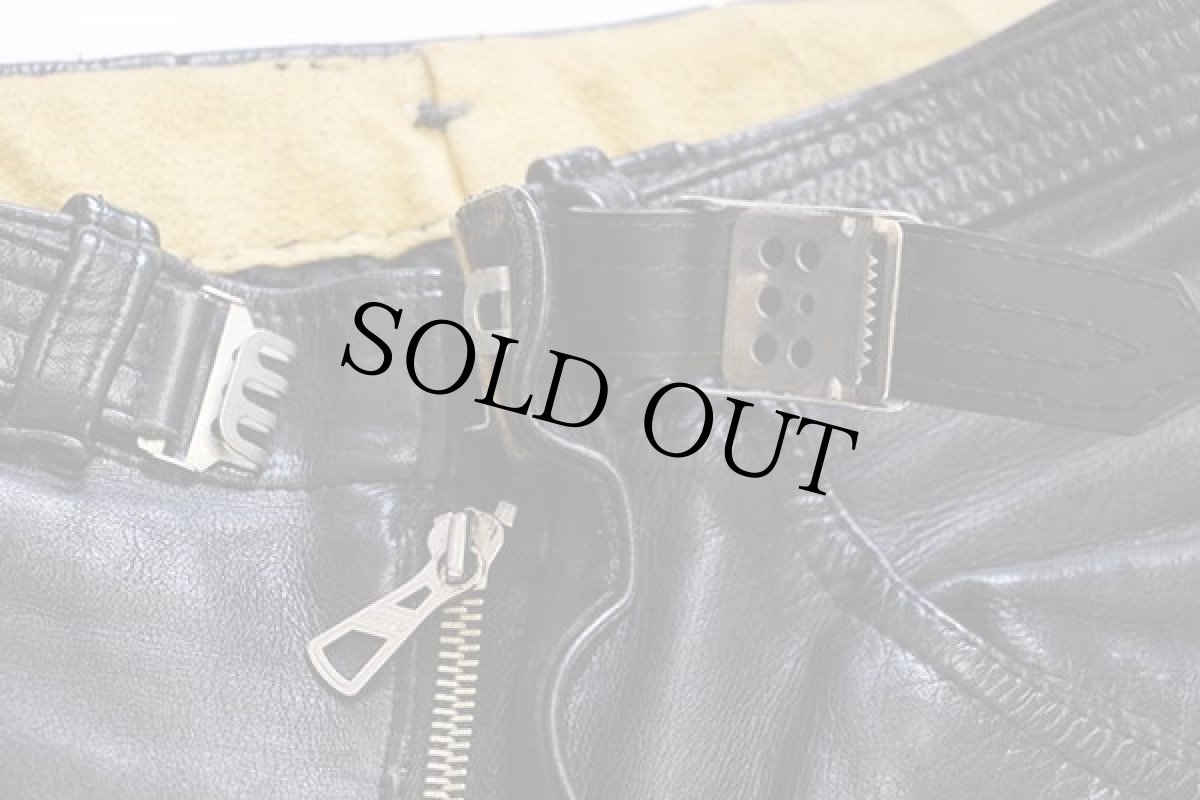 画像6: 70s HARRO レザーパンツ 黒 w33 (6)