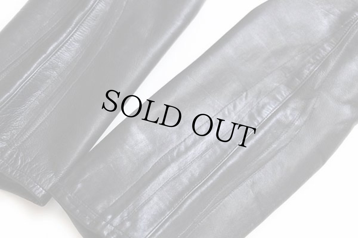 画像8: 70s HARRO レザーパンツ 黒 w33 (8)