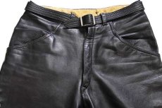 画像4: 70s HARRO レザーパンツ 黒 w33 (4)