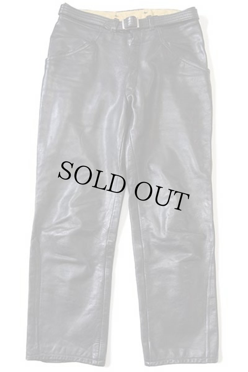 画像2: 70s HARRO レザーパンツ 黒 w33 (2)