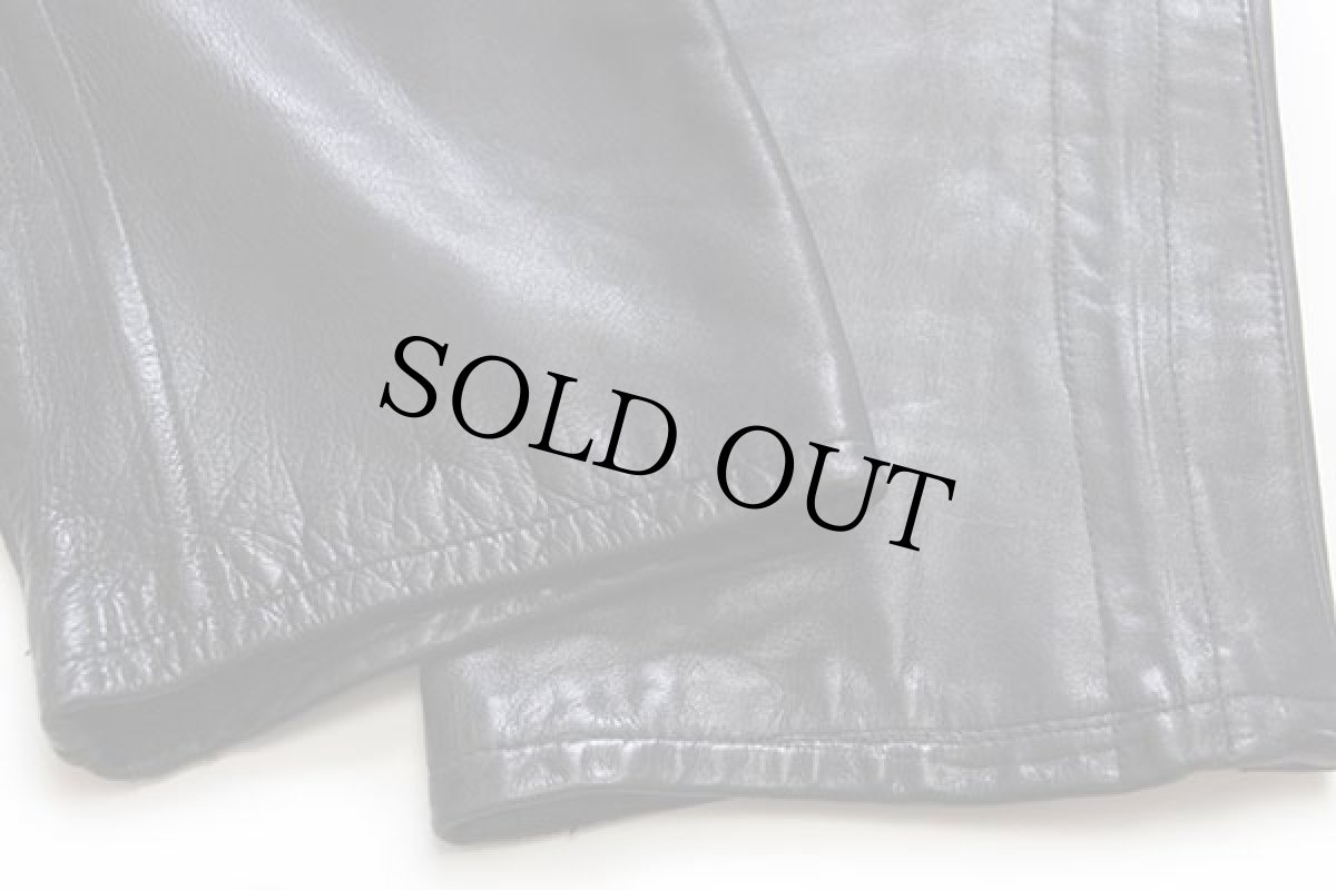 画像9: 70s HARRO レザーパンツ 黒 w33 (9)