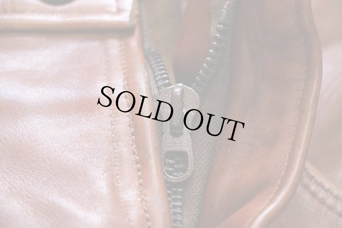 画像6: 70s UNKNOWN レザーパンツ 茶 w34 (6)