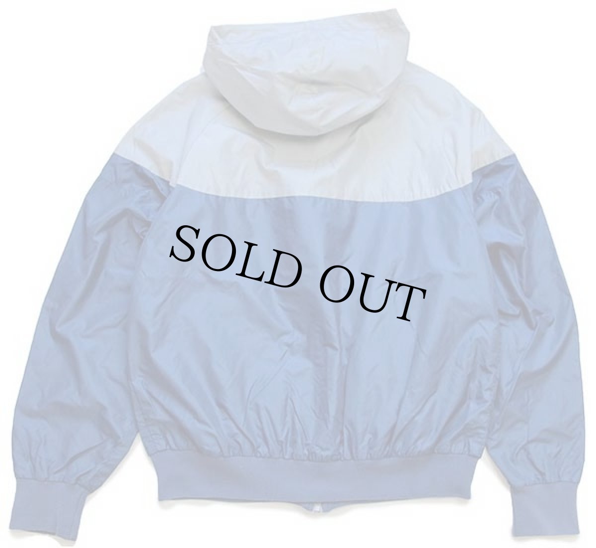 画像2: 80s 英国製 NIKEナイキ ワンポイント ツートン 切り替え ナイロンパーカー 紺×グレー M (2)