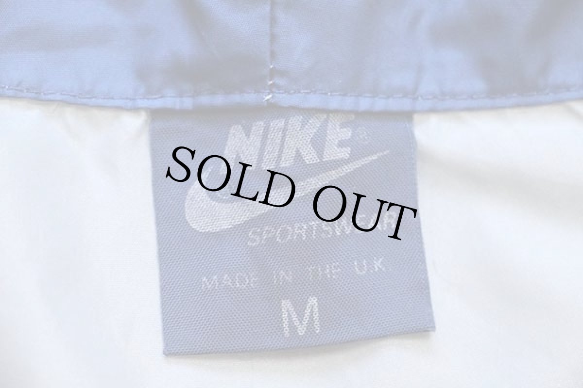 画像4: 80s 英国製 NIKEナイキ ワンポイント ツートン 切り替え ナイロンパーカー 紺×グレー M (4)