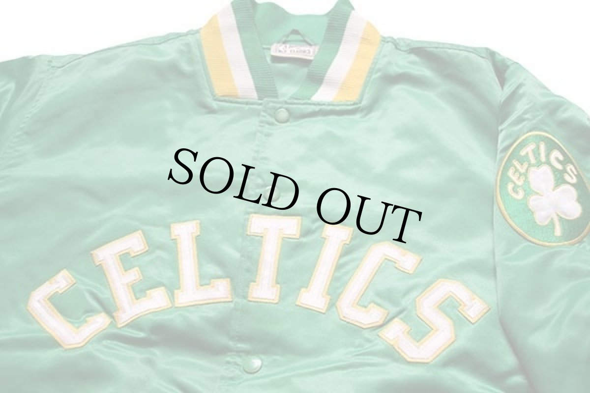 画像3: 90s Majestic NBA BOSTON CELTICS キルティングライナー ナイロンスタジャン 緑 (3)