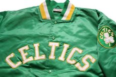 画像3: 90s Majestic NBA BOSTON CELTICS キルティングライナー ナイロンスタジャン 緑 (3)