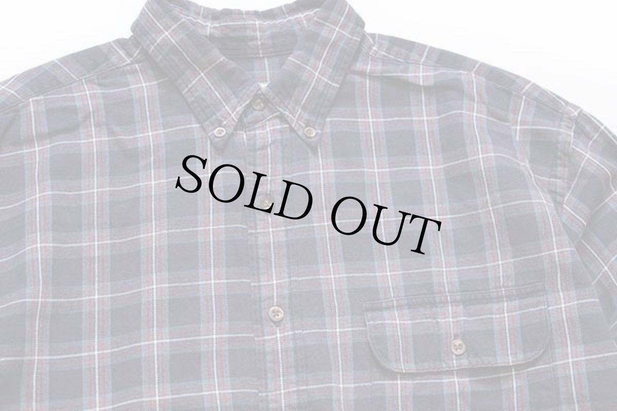 画像3: 90s EddieBauerエディーバウアー タータンチェック 三点留め ボタンダウン コットン ライトネルシャツ L (3)
