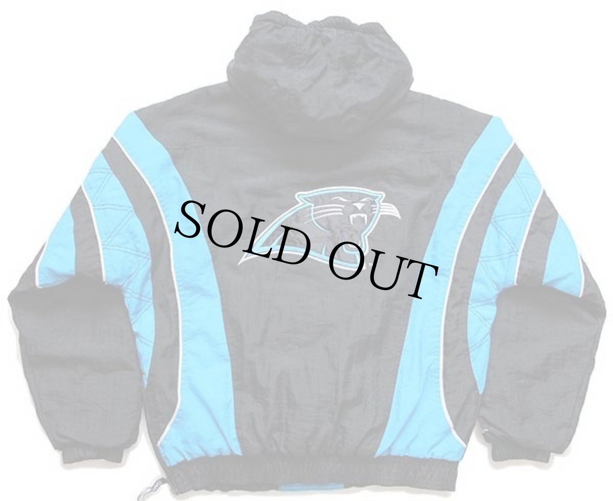 画像2: 00s STARTERスターター NFL CAROLINA PANTHERS ロゴ刺繍 プルオーバー 中綿入り ナイロンパーカー ボーイズXL (2)