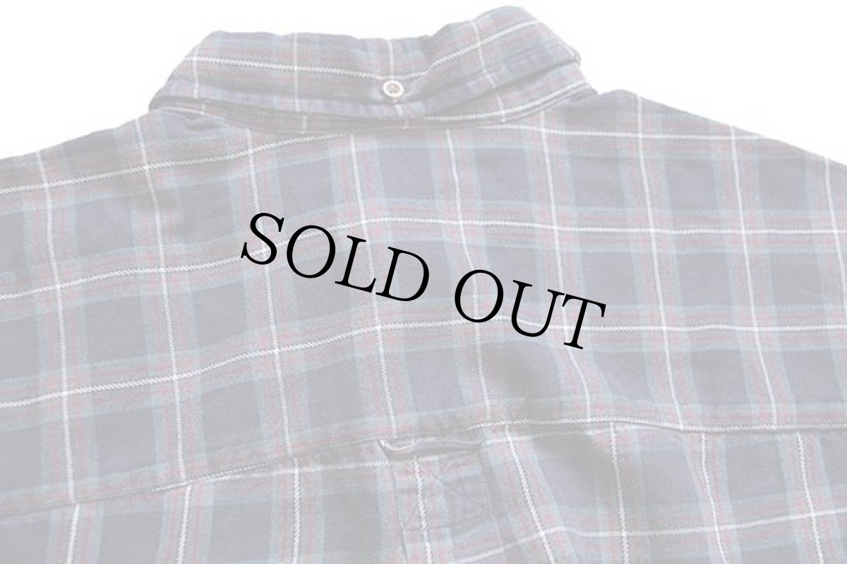 画像4: 90s EddieBauerエディーバウアー タータンチェック 三点留め ボタンダウン コットン ライトネルシャツ L (4)